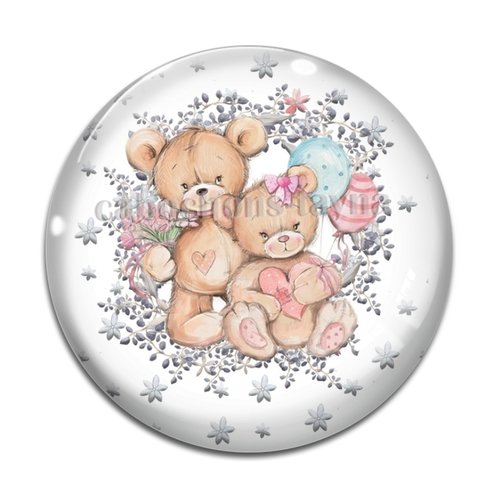 Cabochon nounours, résine ou verre différente taille