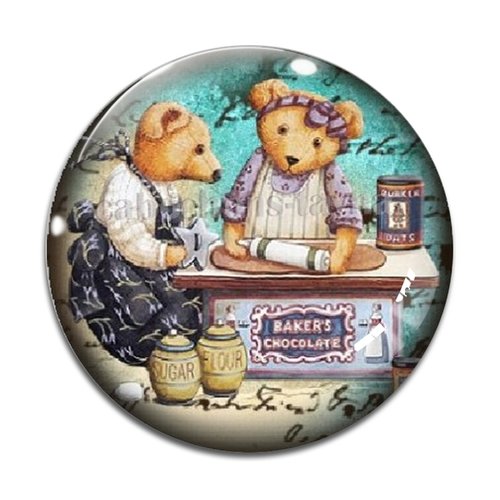 Cabochon nounours, résine ou verre différente taille