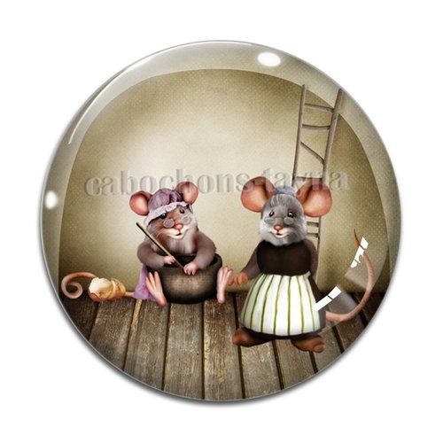 Cabochon souris, en résine ou en verre différente taille