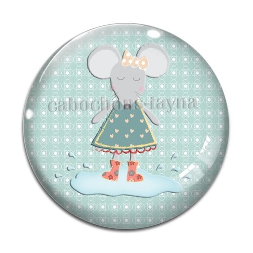 Cabochon souris, en résine ou en verre différente taille