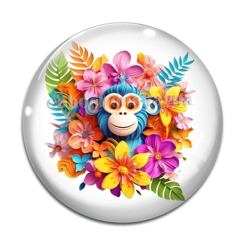 Cabochon singe, en résine ou en verre différente taille