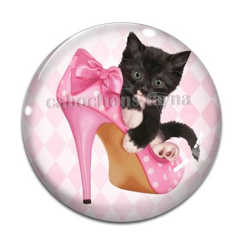 Cabochon chat, en résine ou en verre différente taille