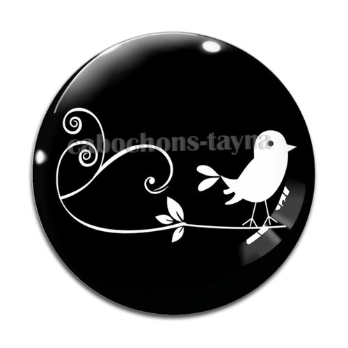 Cabochon oiseaux, en résine ou en verre différente taille