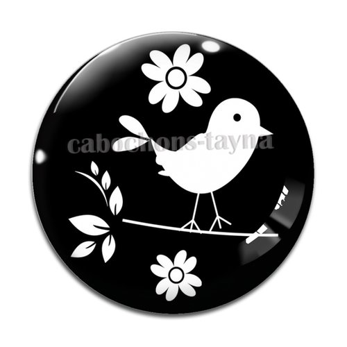 Cabochon oiseaux, en résine ou en verre différente taille