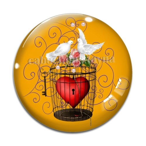 Cabochon oiseaux, en résine ou en verre différente taille