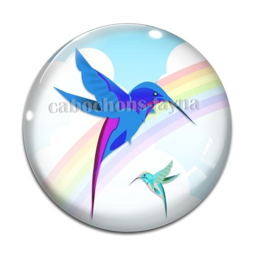 Cabochon oiseaux, en résine ou en verre différente taille