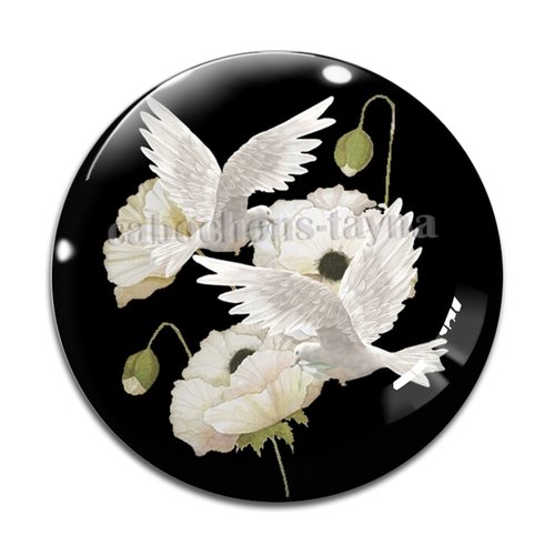 Cabochon oiseaux, en résine ou en verre différente taille