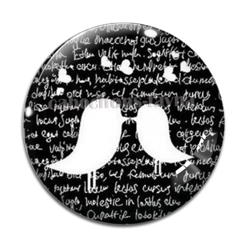 Cabochon oiseaux, en résine ou en verre différente taille