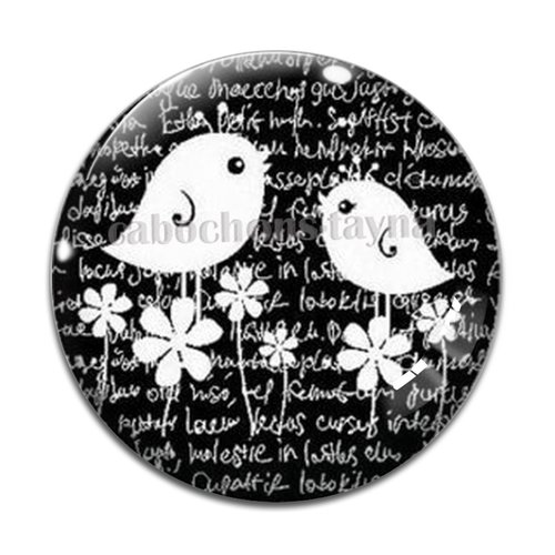 Cabochon oiseaux, en résine ou en verre différente taille