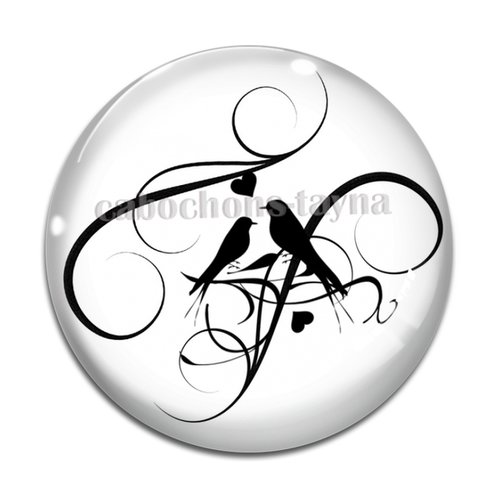 Cabochon oiseaux, en résine ou en verre différente taille