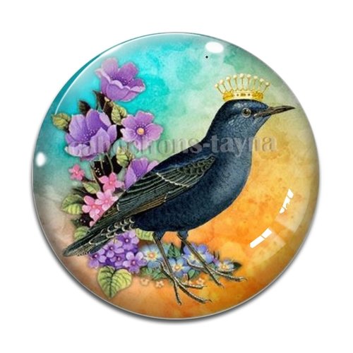 Cabochon oiseaux, en résine ou en verre différente taille