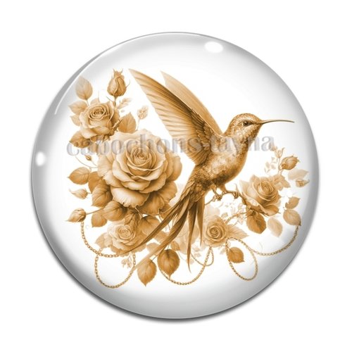 Cabochon oiseaux, en résine ou en verre différente taille