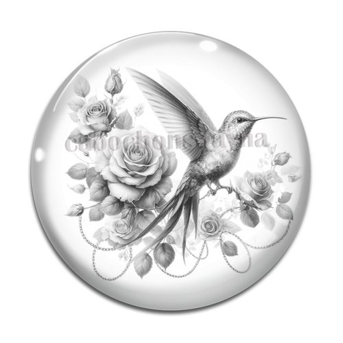 Cabochon oiseaux, en résine ou en verre différente taille