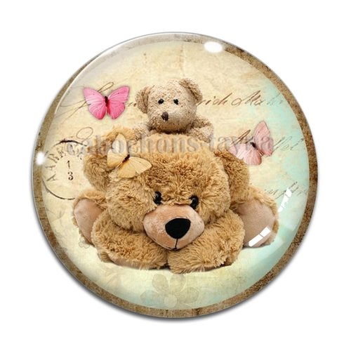 Cabochon nounours, résine ou verre différente taille