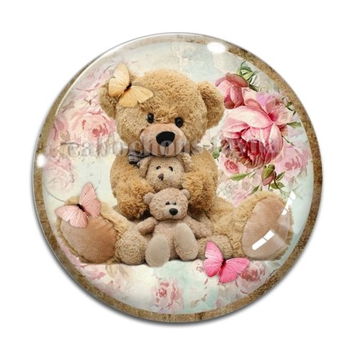 Cabochon nounours, résine ou verre différente taille