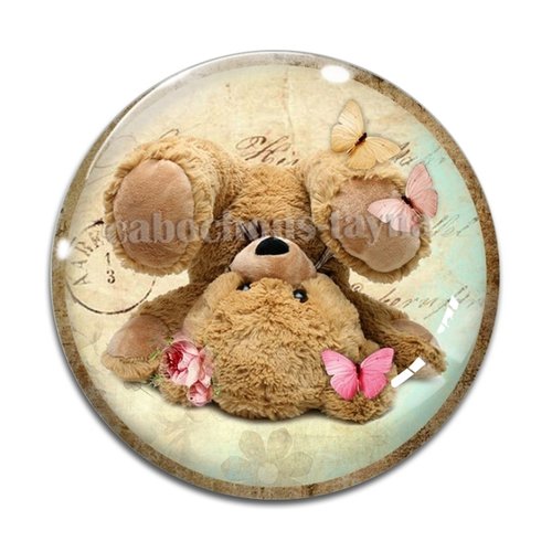 Cabochon nounours, résine ou verre différente taille