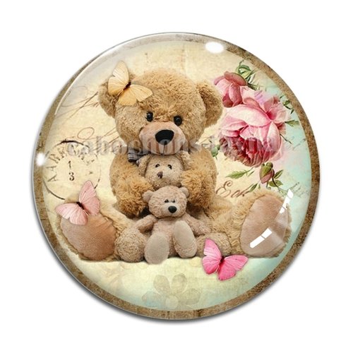 Cabochon nounours, résine ou verre différente taille
