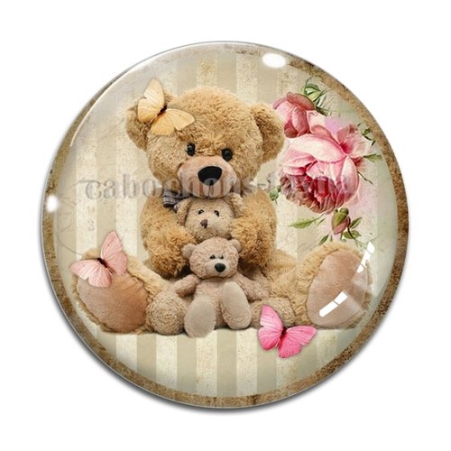 Cabochon nounours, résine ou verre différente taille
