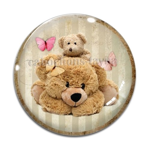 Cabochon nounours, résine ou verre différente taille