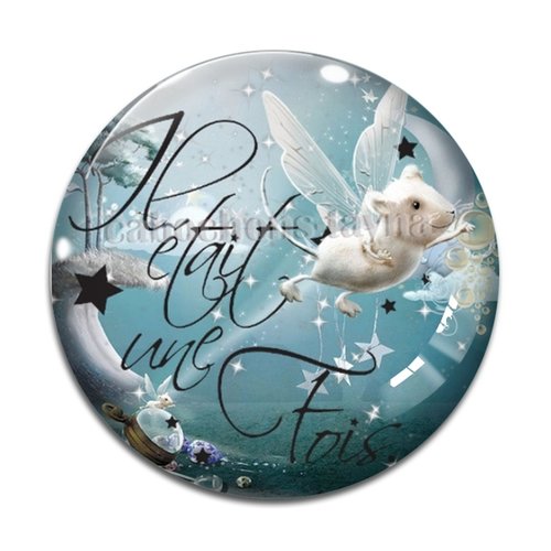 Cabochon il était une fois, résine ou verre différente taille