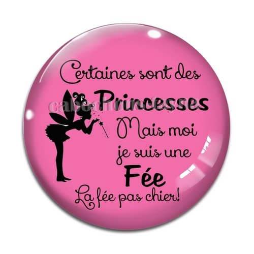 Cabochon fée pas chier, cabochon résine, verre rond différente taille