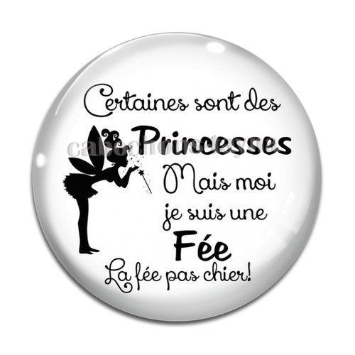 Cabochon fée pas chier, cabochon résine, verre rond différente taille