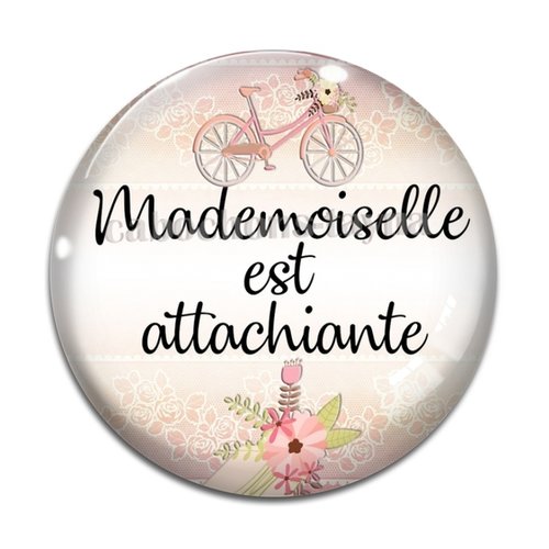 Cabochon mademoiselle attachiante, cabochon résine, verre rond différente taille