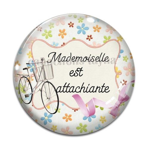 Cabochon mademoiselle attachiante, cabochon résine, verre rond différente taille