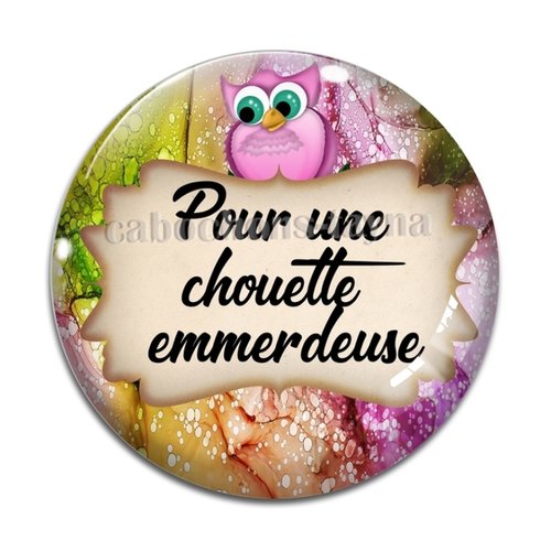 Cabochon emmerdeuse, cabochon résine, verre rond différente taille