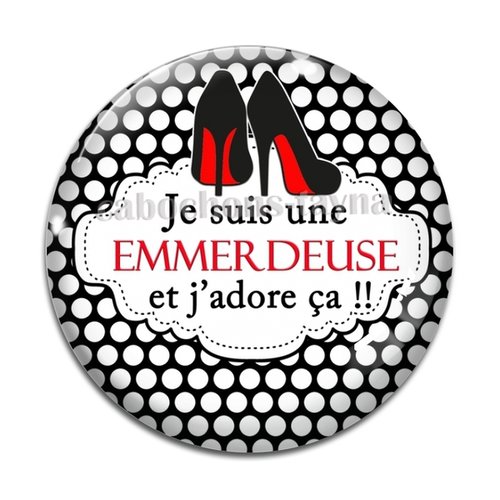 Cabochon emmerdeuse, cabochon résine, verre rond différente taille