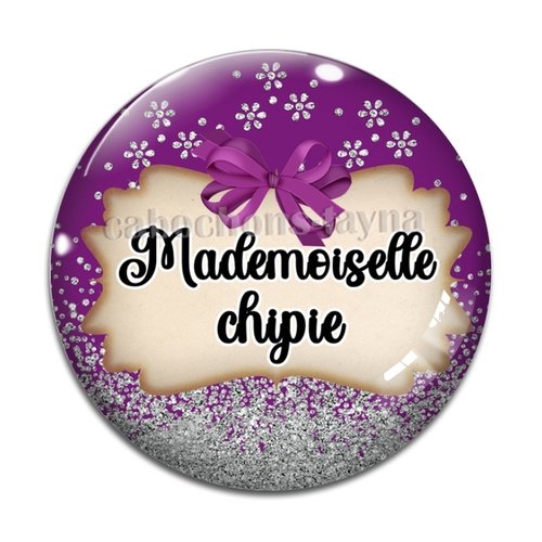 Cabochon chipie, cabochon résine, verre rond différente taille