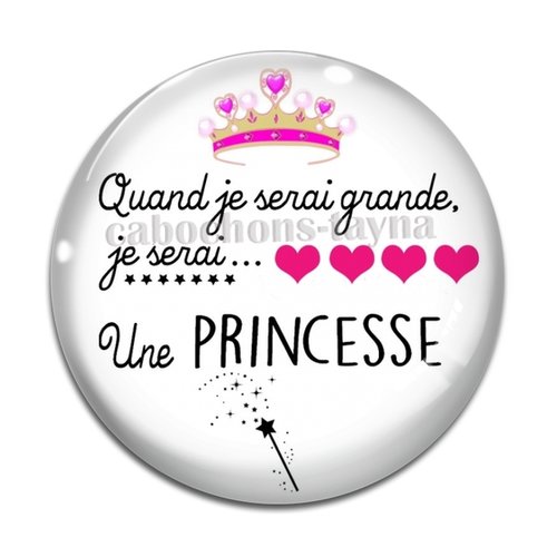 Cabochon princesse, cabochon résine, verre rond différente taille
