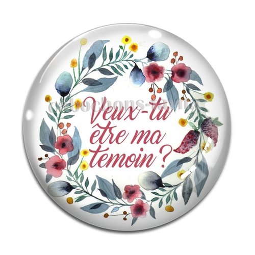 Cabochon veux tu être ma témoin, cabochon résine, verre rond différente taille