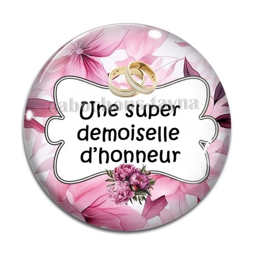 Cabochon demoiselle d'honneur, cabochon résine, verre rond différente taille