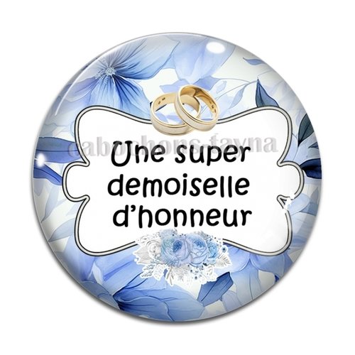 Cabochon demoiselle d'honneur, cabochon résine, verre rond différente taille