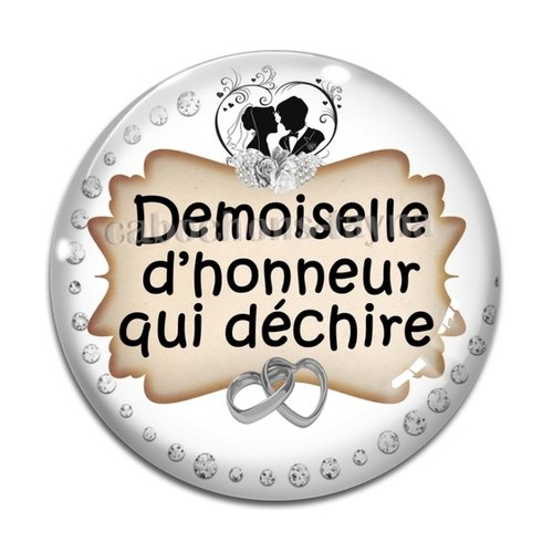 Cabochon demoiselle d'honneur, cabochon résine, verre rond différente taille