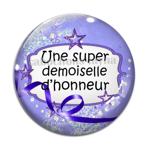 Cabochon demoiselle d'honneur, cabochon résine, verre rond différente taille