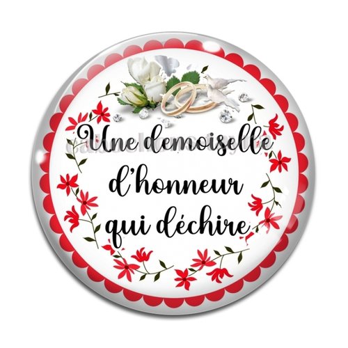 Cabochon demoiselle d'honneur, cabochon résine, verre rond différente taille