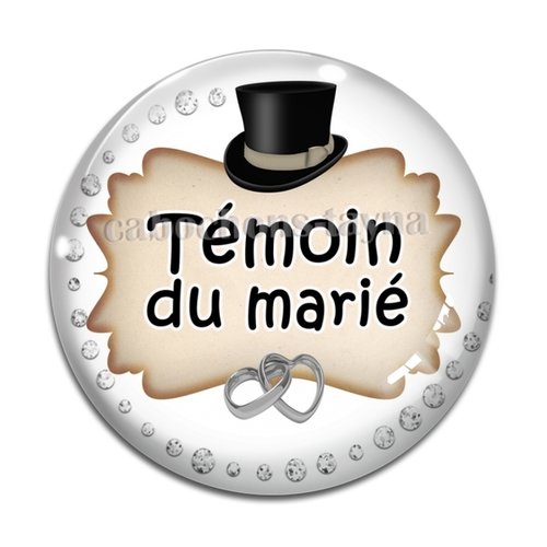 Cabochon témoin du marié, cabochon résine, verre rond différente taille