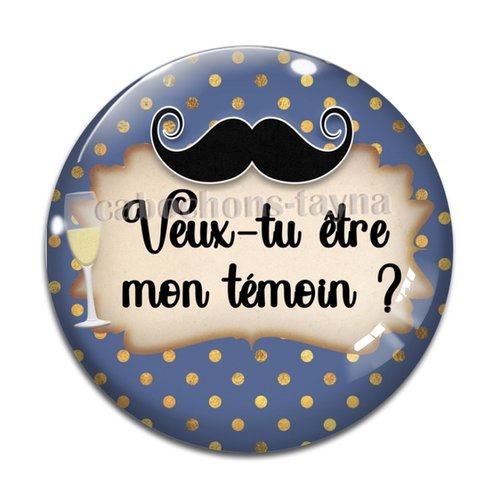 Cabochon veux tu être mon témoin, cabochon résine, verre rond différente taille