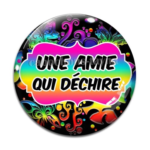 Cabochon amie qui déchire, cabochon résine, verre rond différente taille