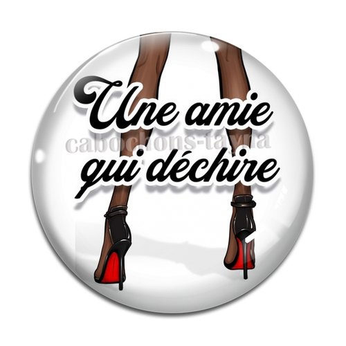 Cabochon amie qui déchire, cabochon résine, verre rond différente taille