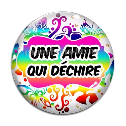 Cabochon amie qui déchire, cabochon résine, verre rond différente taille
