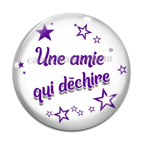 Cabochon amie qui déchire, cabochon résine, verre rond différente taille