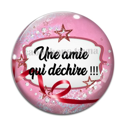Cabochon amie qui déchire, cabochon résine, verre rond différente taille