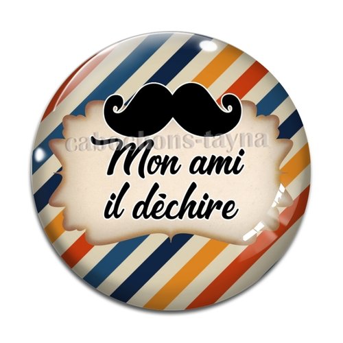 Cabochon ami qui déchire, cabochon résine, verre rond différente taille