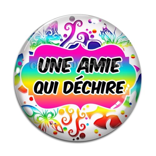 Cabochon amie qui déchire, cabochon résine, verre rond différente taille