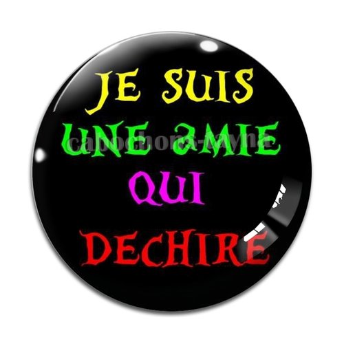Cabochon amie qui déchire, cabochon résine, verre rond différente taille