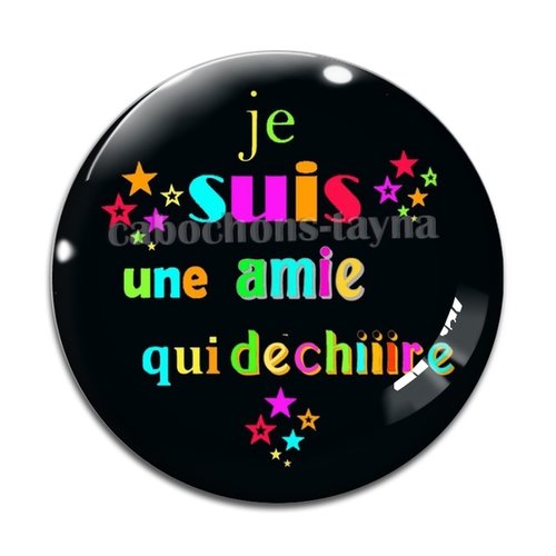 Cabochon amie qui déchire, cabochon résine, verre rond différente taille