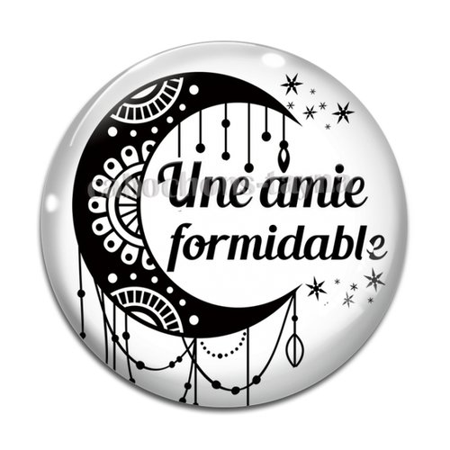 Cabochon amie formidable, cabochon résine, verre rond différente taille